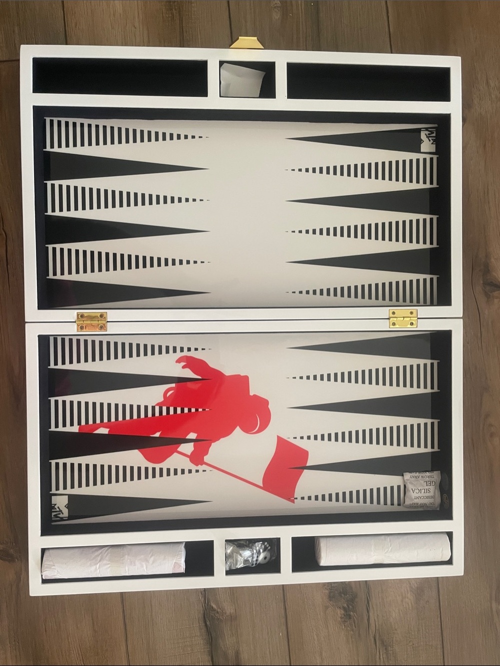 NEW Jonathan Adler MTV Moon Man Red and White Backgammon Set